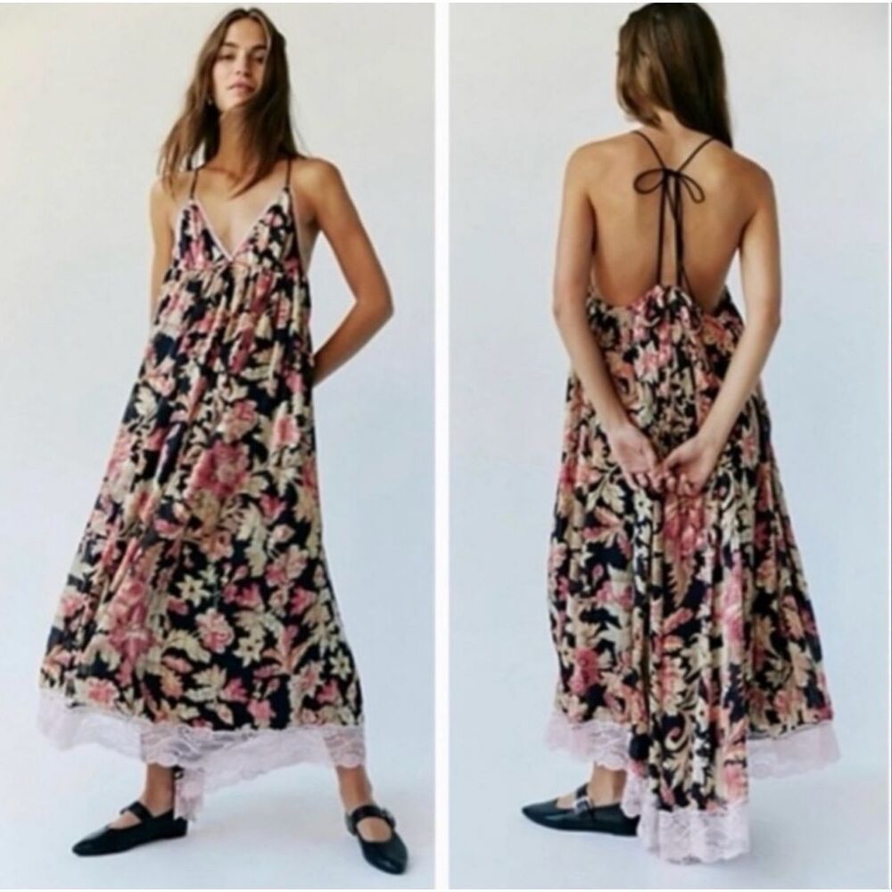 Free people size XL primmy floral maxi dress vacation flowy - NWT